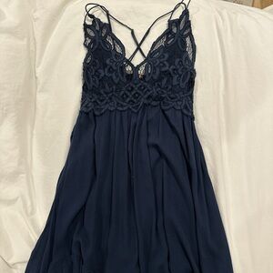 Free People Navy Adella Slip Dress size XS